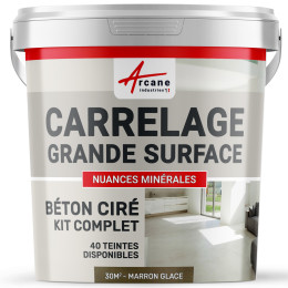 KIT BETON CIRE SUR CARRELAGE GRANDE SURFACE-Kit-30m2-Marron-glace-Aspect / Couleur