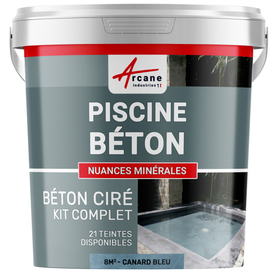 Kit B‚ton cir‚ piscine b‚ton - revˆtement ‚tanche PISCINE haute r‚sistance-kit8m2-Canard-Gris-bleute-Aspect / Couleur