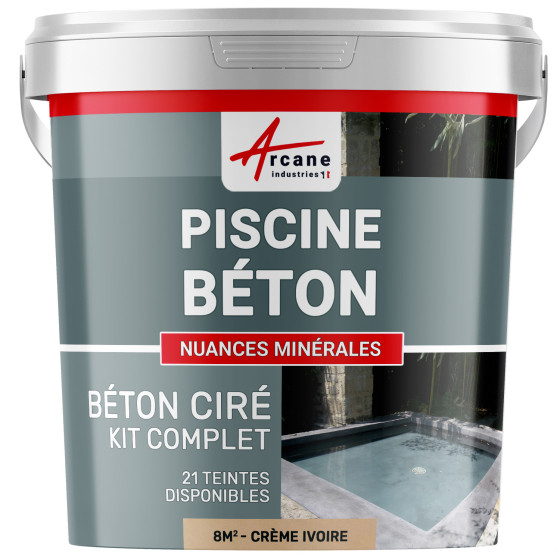 Kit B‚ton cir‚ piscine b‚ton - revˆtement ‚tanche PISCINE haute r‚sistance-kit8m2-Creme-Ivoire-Aspect / Couleur