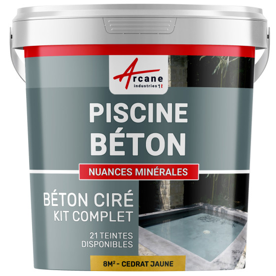 Kit B‚ton cir‚ piscine b‚ton - revˆtement ‚tanche PISCINE haute r‚sistance-kit8m2-Cedrat-Jaune-Aspect / Couleur