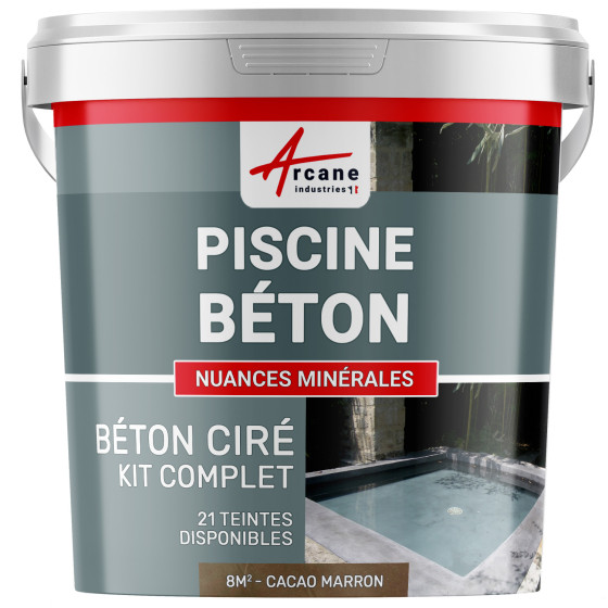 Kit B‚ton cir‚ piscine b‚ton - revˆtement ‚tanche PISCINE haute r‚sistance-kit8m2-Cacao-Marron-Aspect / Couleur