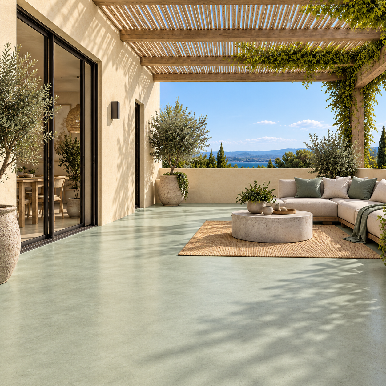Microcemento para terraza, muro exterior