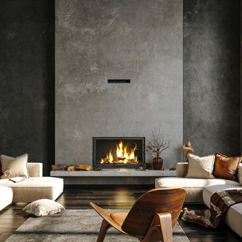 Beton cire open haard